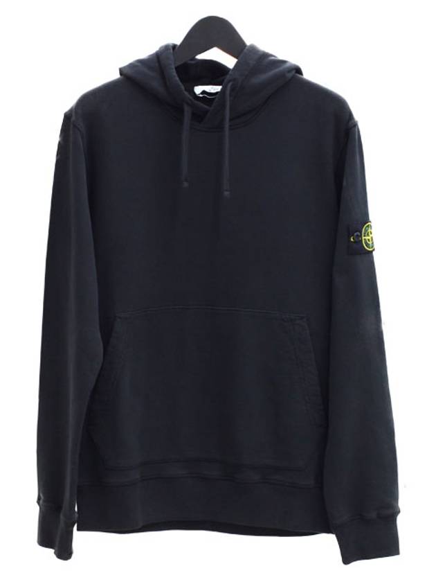 Wappen Patch Brushed Cotton Fleece Hoodie Black - STONE ISLAND - BALAAN 2