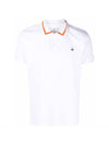 Men's Logo Striped Short Sleeve Polo Shirt White - VIVIENNE WESTWOOD - BALAAN.