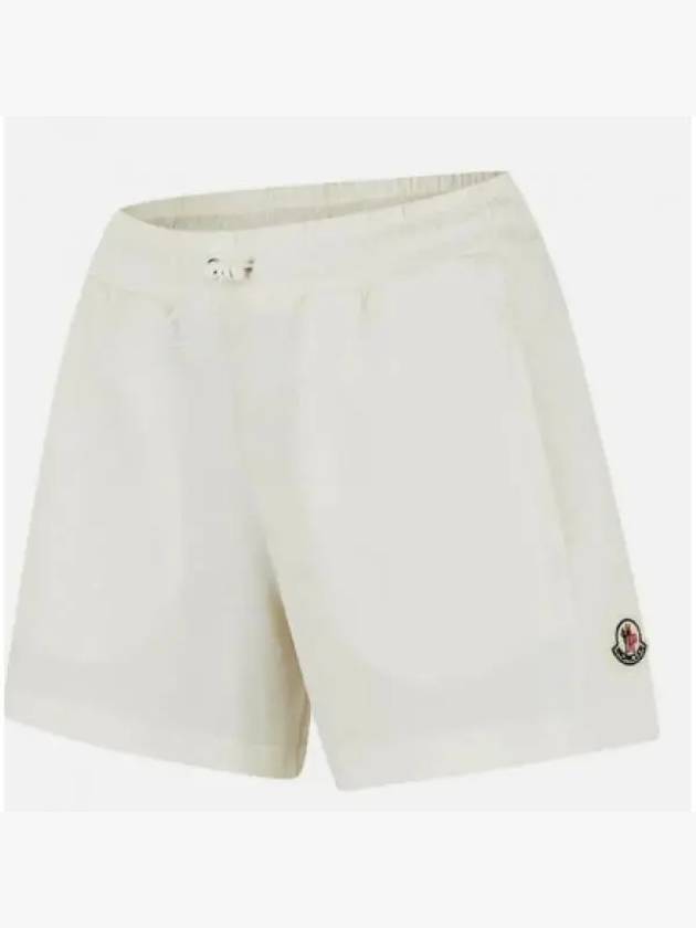 Logo Patch Cotton Jersey Shorts White - MONCLER - BALAAN 2