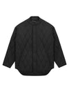 Men's Varsity Neck Quilted Jumper Black SW22IJP05BK - SOLEW - BALAAN 1