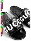 Logo emboss slippers black 742009 - GUCCI - BALAAN 2