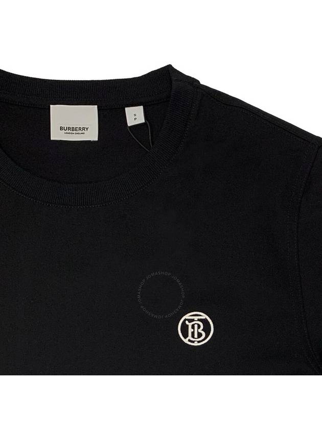 Embroidered Monogram Motif Cotton Short Sleeve T-Shirt Black - BURBERRY - BALAAN 4