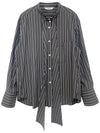 STRIPED SCARF SHIRT GRAY - ILROZE - BALAAN 1