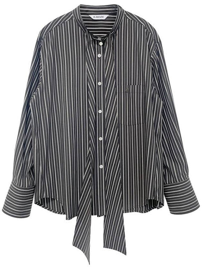 Striped Scarf Shirt Grey - ILROZE - BALAAN 2