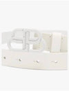 Buckle BB Logo Thin Leather Belt White - BALENCIAGA - BALAAN 6