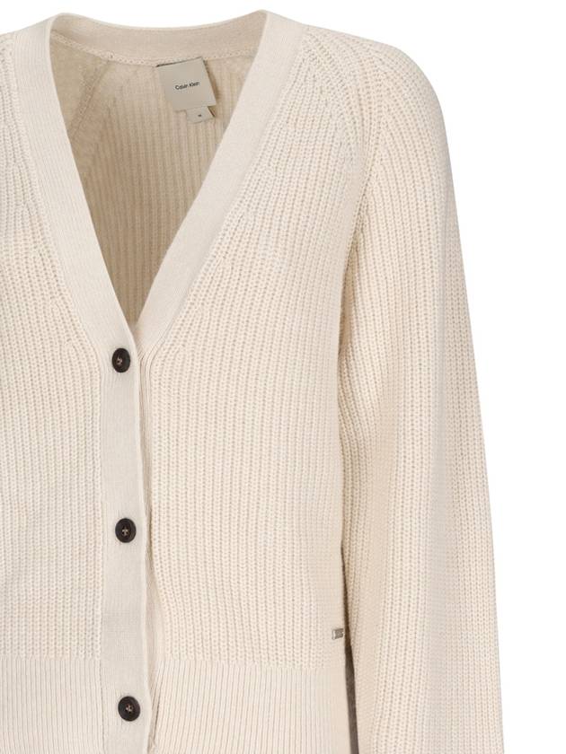 RELAXED CUT RIBBED CARDIGAN - CALVIN KLEIN - BALAAN 3