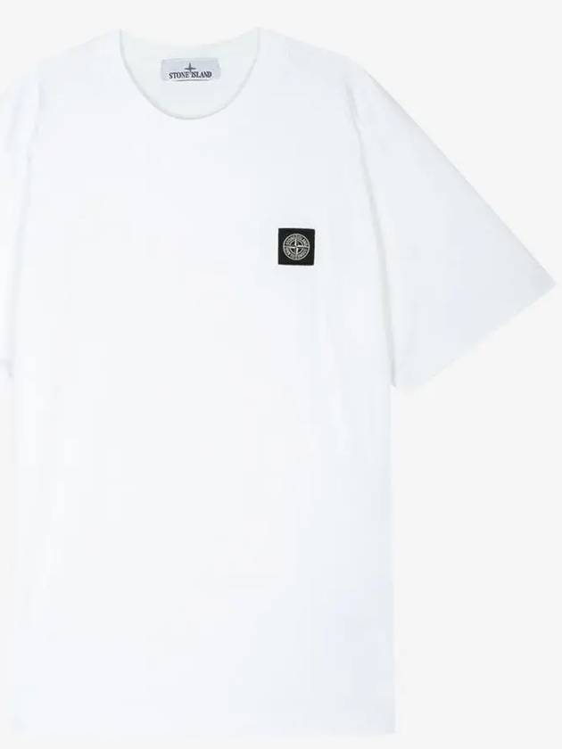 Slimfit Cotton Jersey Short Sleeve T-shirt White - STONE ISLAND - BALAAN 3