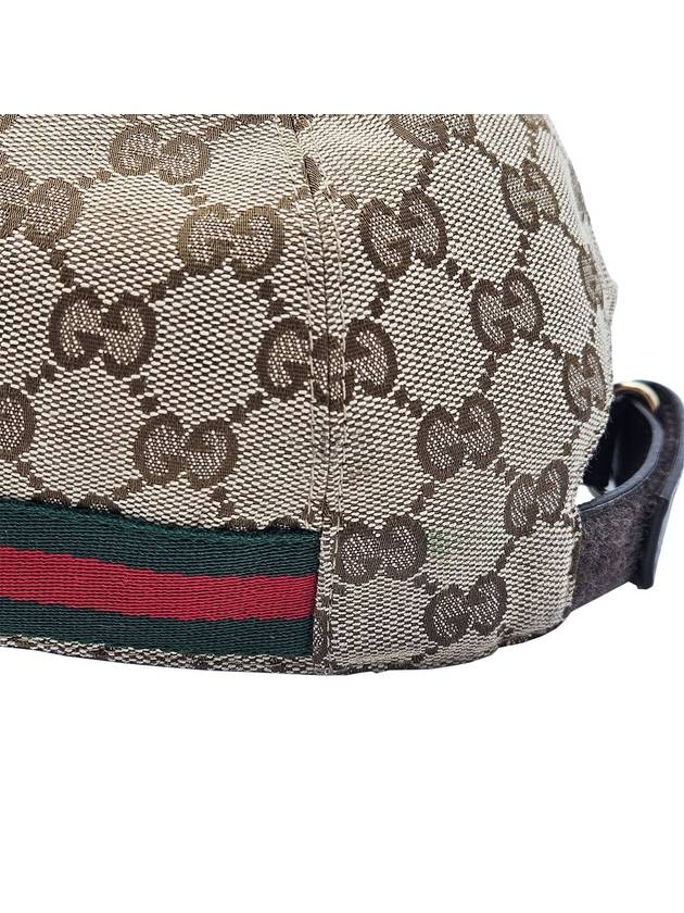 Gucci 200035 Brown Original GG Canvas WEB Baseball Cap M - GUCCI - BALAAN 6