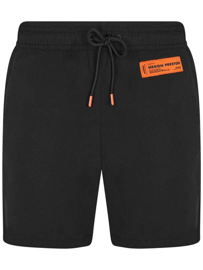 Logo Patch Nylon Swim Shorts Black - HERON PRESTON - BALAAN 2