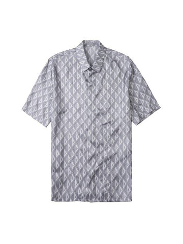 CD Diamond Silk Twill Short Sleeved Shirt Deep Grey - DIOR - BALAAN 1