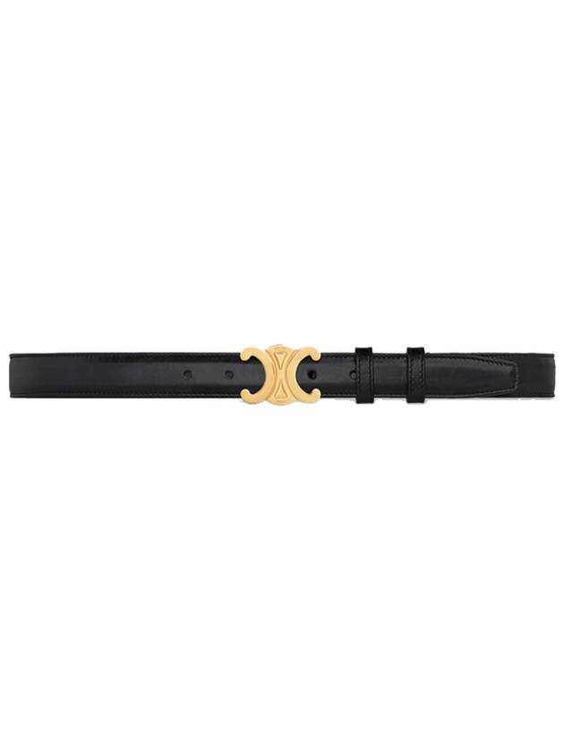 Triomphe Taurillon Medium Leather Belt Black - CELINE - BALAAN 2