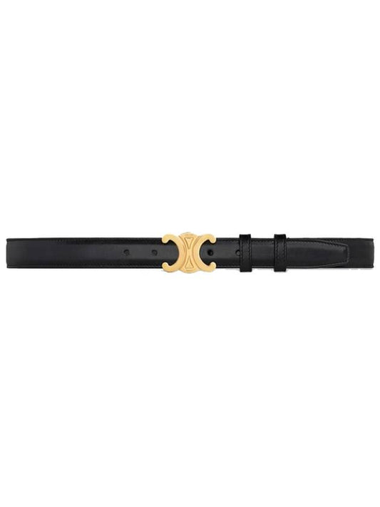 Triomphe Taurillon Medium Leather Belt Black - CELINE - BALAAN 2