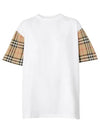 Vintage Check Sleeve Short Sleeve T-Shirt White - BURBERRY - BALAAN 2