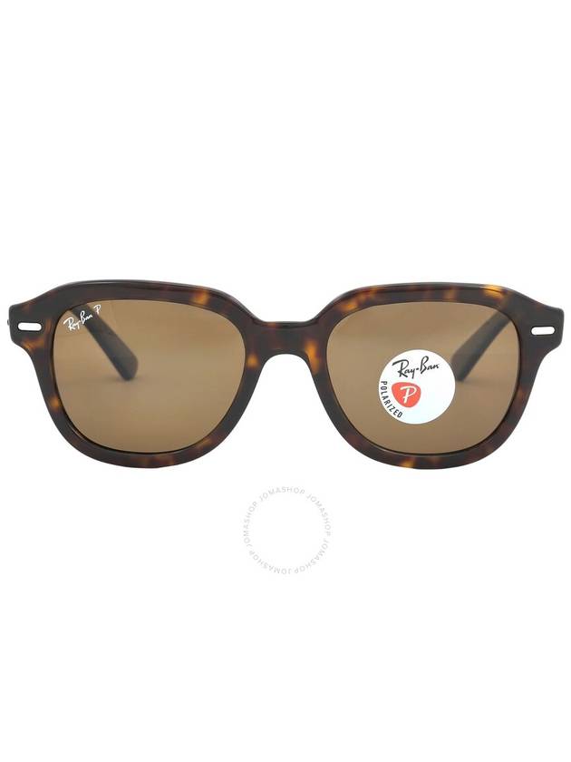 Ray Ban Erik Polarized Brown Square Unisex Sunglasses RB4398 902/57 53 - RAY-BAN - BALAAN 1