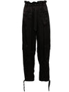 Satin Cargo Track Pants Black - GANNI - BALAAN 1