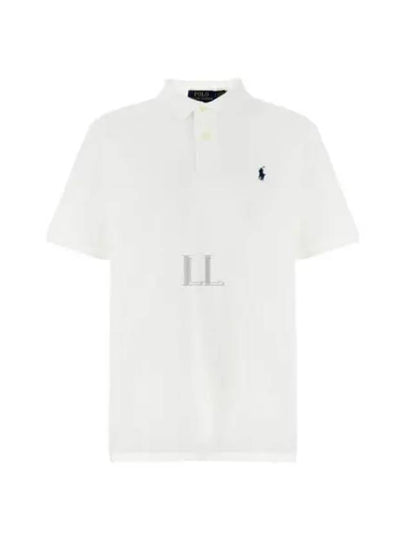 Iconic Mesh Slim Fit Polo Shirt White - POLO RALPH LAUREN - BALAAN 2