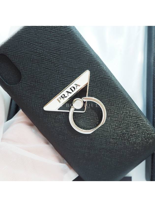 Triangular logo leather iPhone XS MAX case black 2ZH083 - PRADA - BALAAN 4