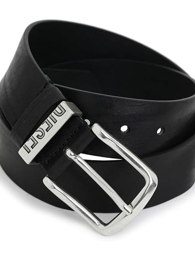 B Visble Leather Belt Black - DIESEL - BALAAN 4