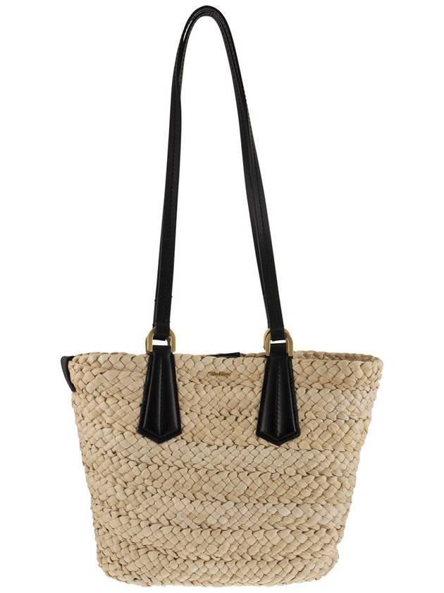 Panierm Straw Tote Bag Black Beige - MAX MARA - BALAAN 1