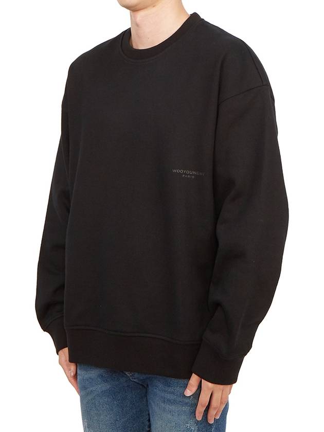 Leather Patch Sweatshirt Black - WOOYOUNGMI - BALAAN 5