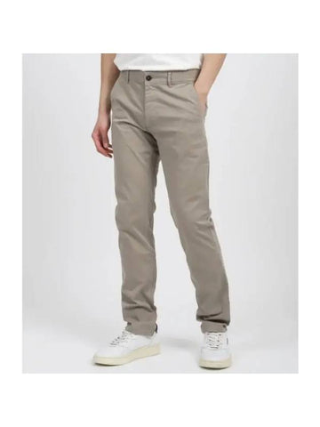 Slim Fit Stretch Cotton Satin Chino Straight Pants Open Brown - HUGO BOSS - BALAAN 1
