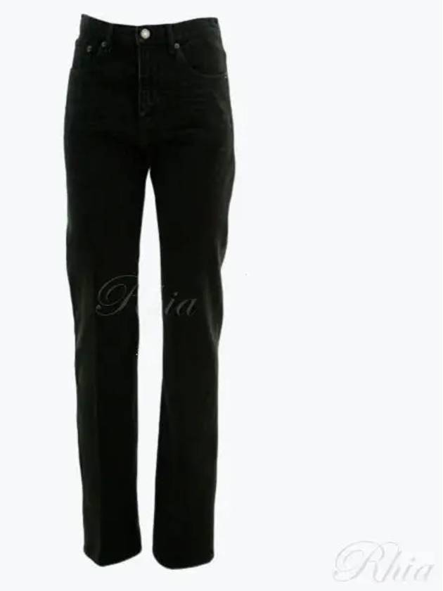 Mid Rise Denim Straight Jeans Black - SAINT LAURENT - BALAAN 2