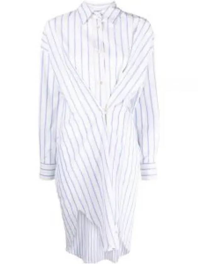 Seen Striped Cotton Shirt Midi Dress Blue Ecru - ISABEL MARANT - BALAAN 2