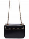 Grace Calf Stud Chain Shoulder Bag Black - PRADA - BALAAN 5