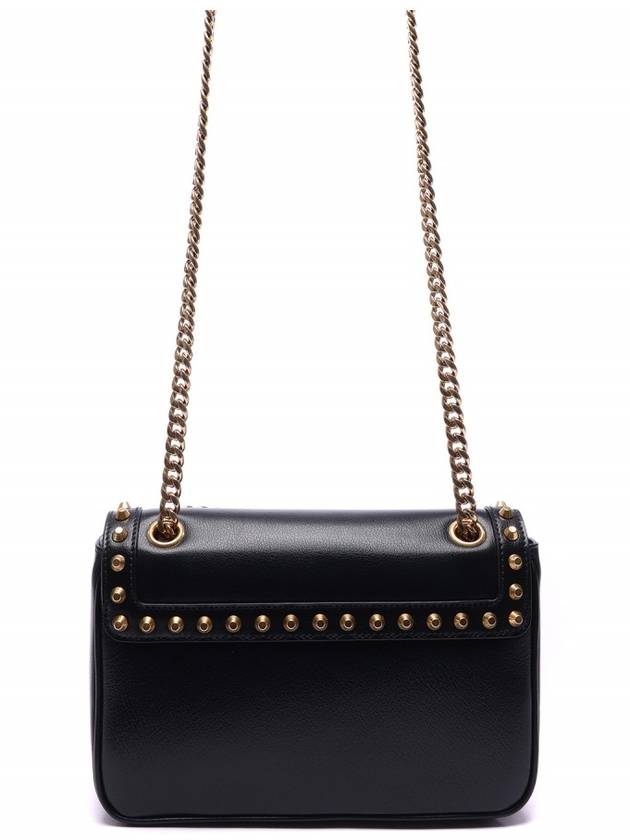 Grace Calf Stud Chain Shoulder Bag Black - PRADA - BALAAN 5