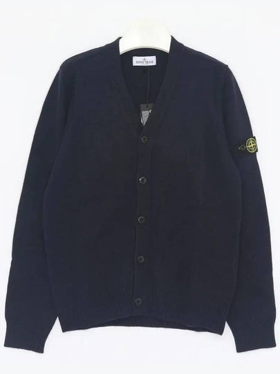 Kids Wappen Patch V-Neck Knit Cardigan Navy - STONE ISLAND - BALAAN 2