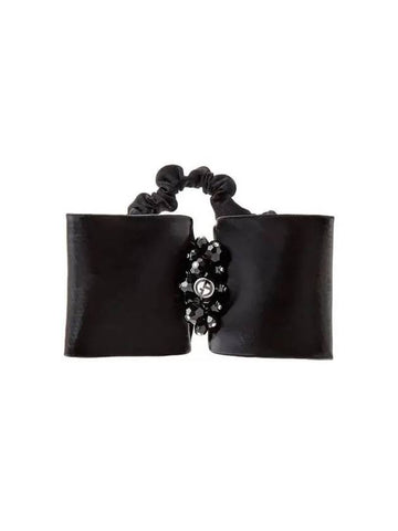 Women s Satin Ribbon Scrunchie Black - GIORGIO ARMANI - BALAAN 1