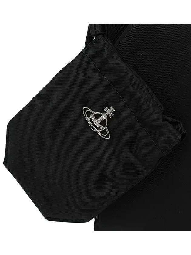 Logo Plaque Drawstring Bucket Bag Black - VIVIENNE WESTWOOD - BALAAN 4