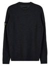 Crew Neck Knit Top Charcoal - STONE ISLAND - BALAAN 3