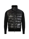 Logo Patch Padded Wool Cardigan Black - MONCLER - BALAAN 1