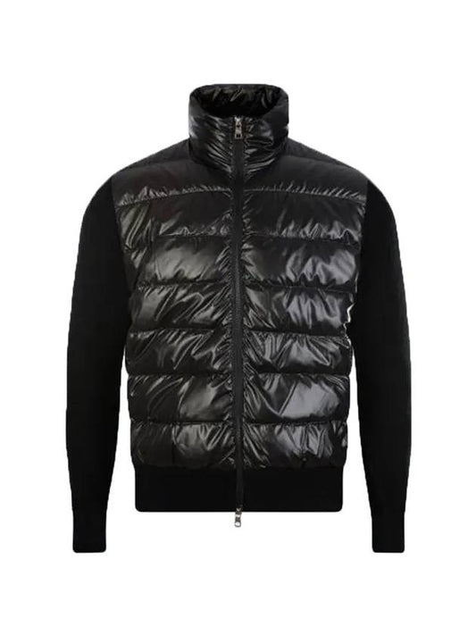 logo patch padded wool cardigan black - MONCLER - BALAAN 1