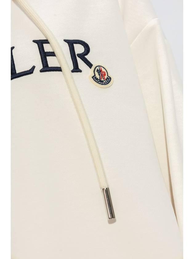 Embroidered Logo Hoodie White - MONCLER - BALAAN 6