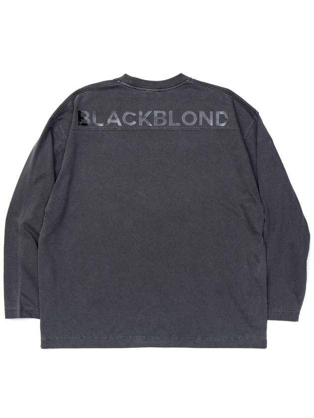 Hidden Slogan Pigment Long Sleeve T-Shirt Charcoal - BLACKBLOND - BALAAN 3