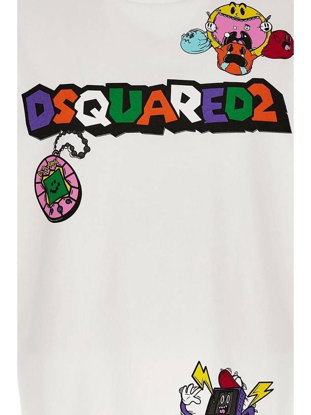 Logo Print Short Sleeve T-Shirt White - DSQUARED2 - BALAAN 5