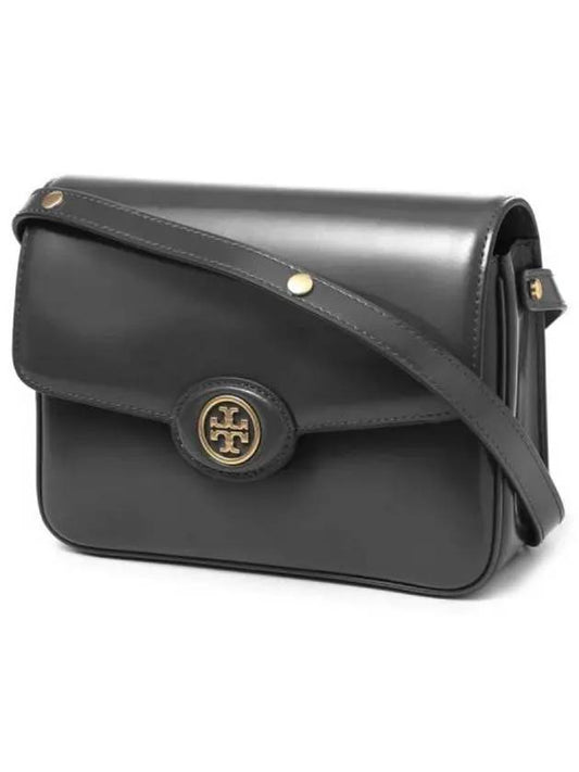 Robinson Spazzolato Convertible Logo Shoulder Bag Black - TORY BURCH - BALAAN 2