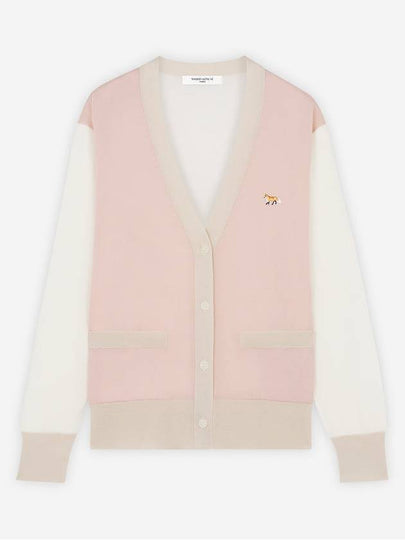 Baby Fox Patch Color Block Cardigan Pink - MAISON KITSUNE - BALAAN 2