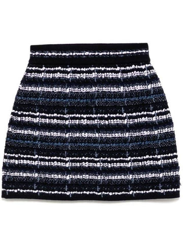 Tweed Mini A-Line Skirt Navy - THOM BROWNE - BALAAN 1