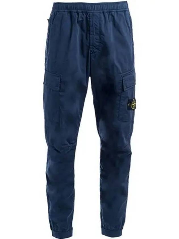 Stretch Cotton Wool Satin Cargo Pants Navy - STONE ISLAND - BALAAN 2