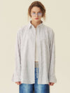 Tassel Striped Long Sleeve Shirt Gray - GOCORI - BALAAN 1
