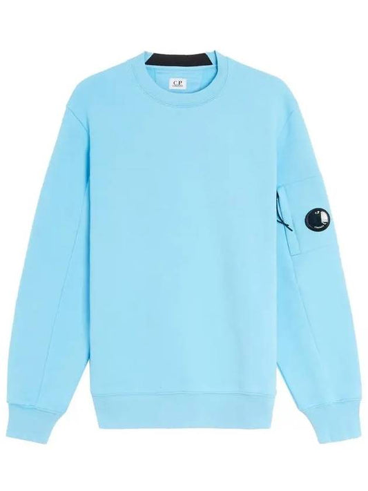 Diagonal Raised Fleece Sweatshirt Sky Blue - CP COMPANY - BALAAN.