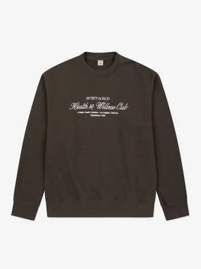 Club Crew Neck Cotton Sweatshirt Brown - SPORTY & RICH - BALAAN 2