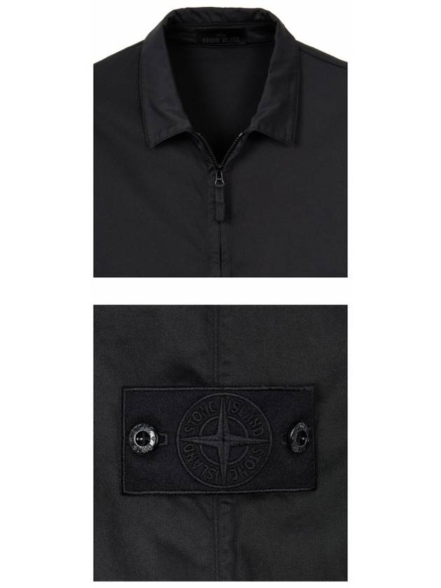 Men's Ghost Piece Satin Zip-up Jacket Black - STONE ISLAND - BALAAN 6