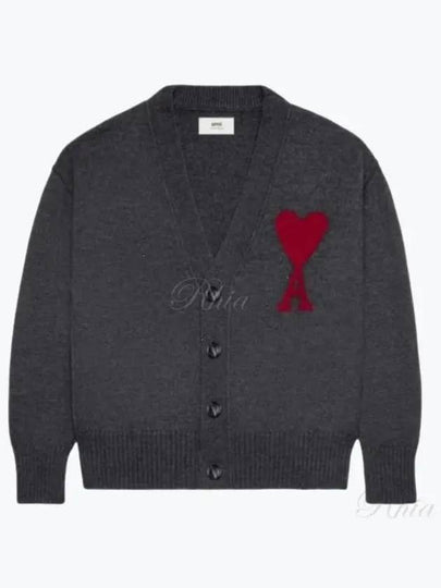 BFUKC006 018 Big Heart Cardigan Knitwear - AMI - BALAAN 1