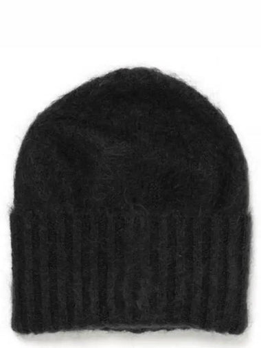 BRUSHED SUPER KID MOHAIR KNIT CAP INKBLACK A23AC08KM - AURALEE - BALAAN 1