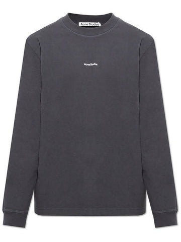 Logo Print Long Sleeve T-Shirt Black - ACNE STUDIOS - BALAAN 1