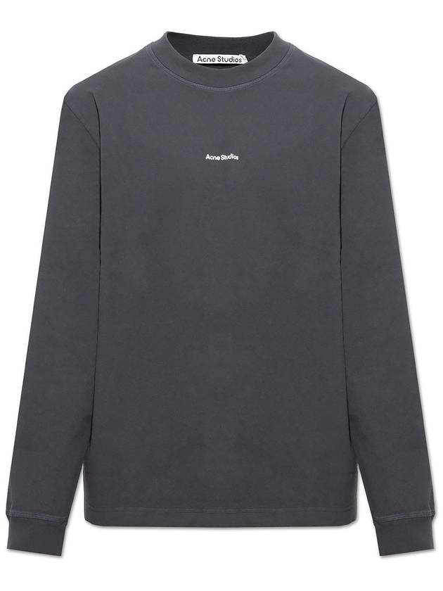 Logo Print Long Sleeve T-Shirt Black - ACNE STUDIOS - BALAAN 1